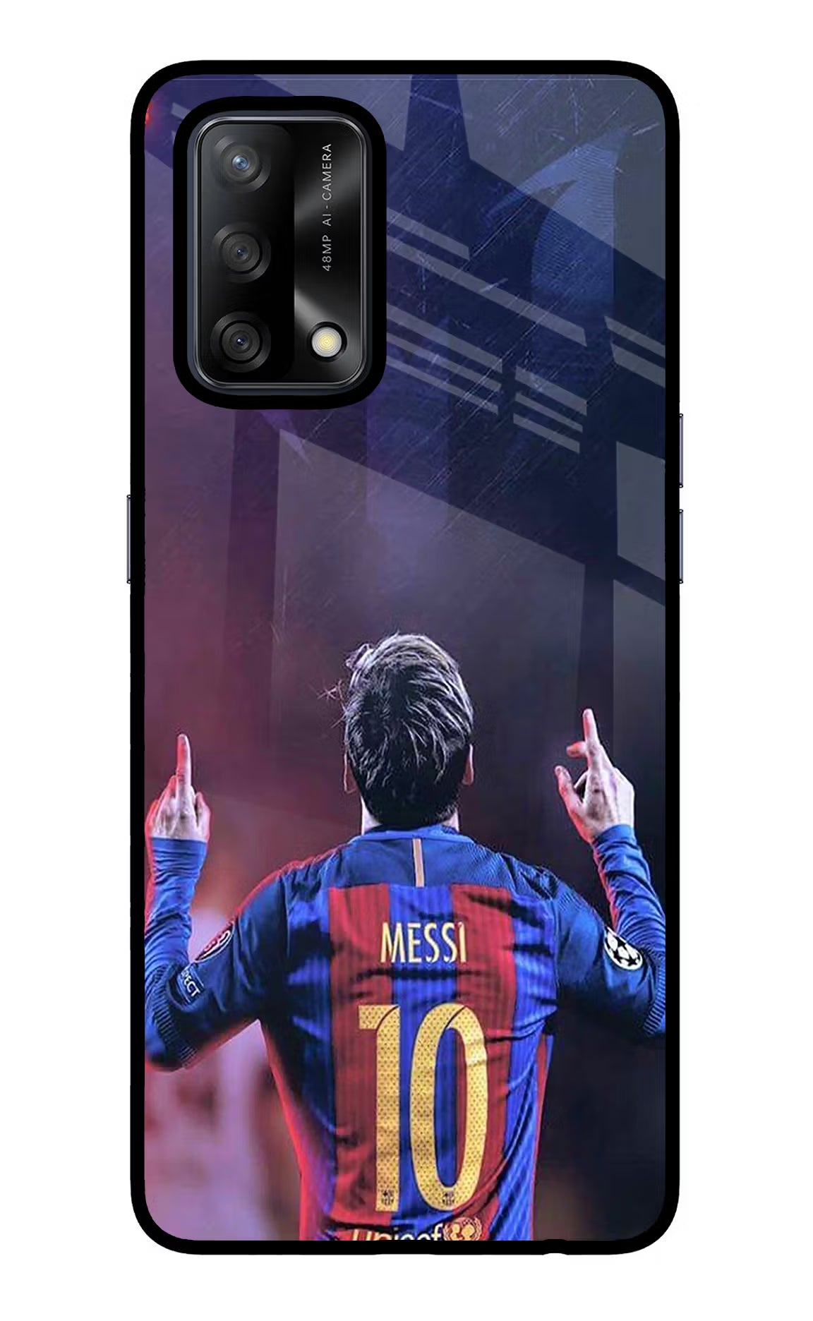 Messi Oppo F19/F19s Glass Case