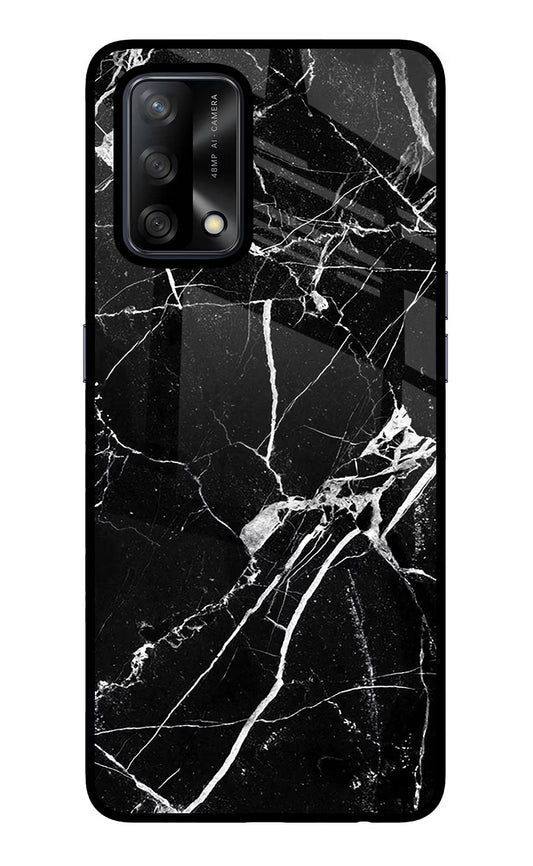 Black Marble Pattern Oppo F19/F19s Glass Case