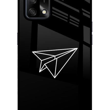 Paper Plane White Oppo F19/F19s Glass Case Back Cover by Casekaro