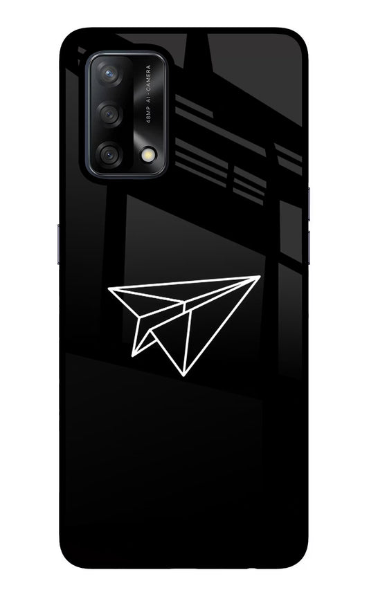 Paper Plane White Oppo F19/F19s Glass Case