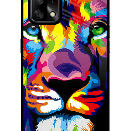 Lion Oppo F19/F19s Glass Case Back Cover by Casekaro