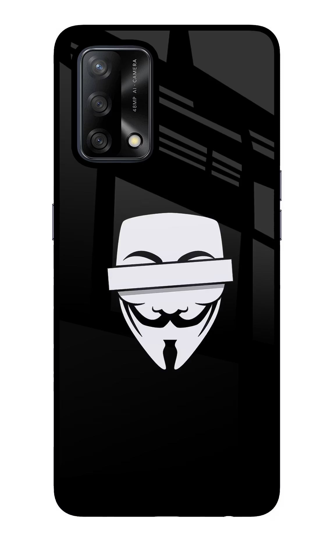Anonymous Face Oppo F19/F19s Glass Case