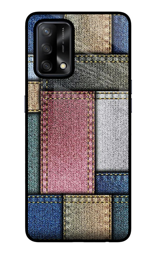 Multicolor Jeans Oppo F19/F19s Glass Case