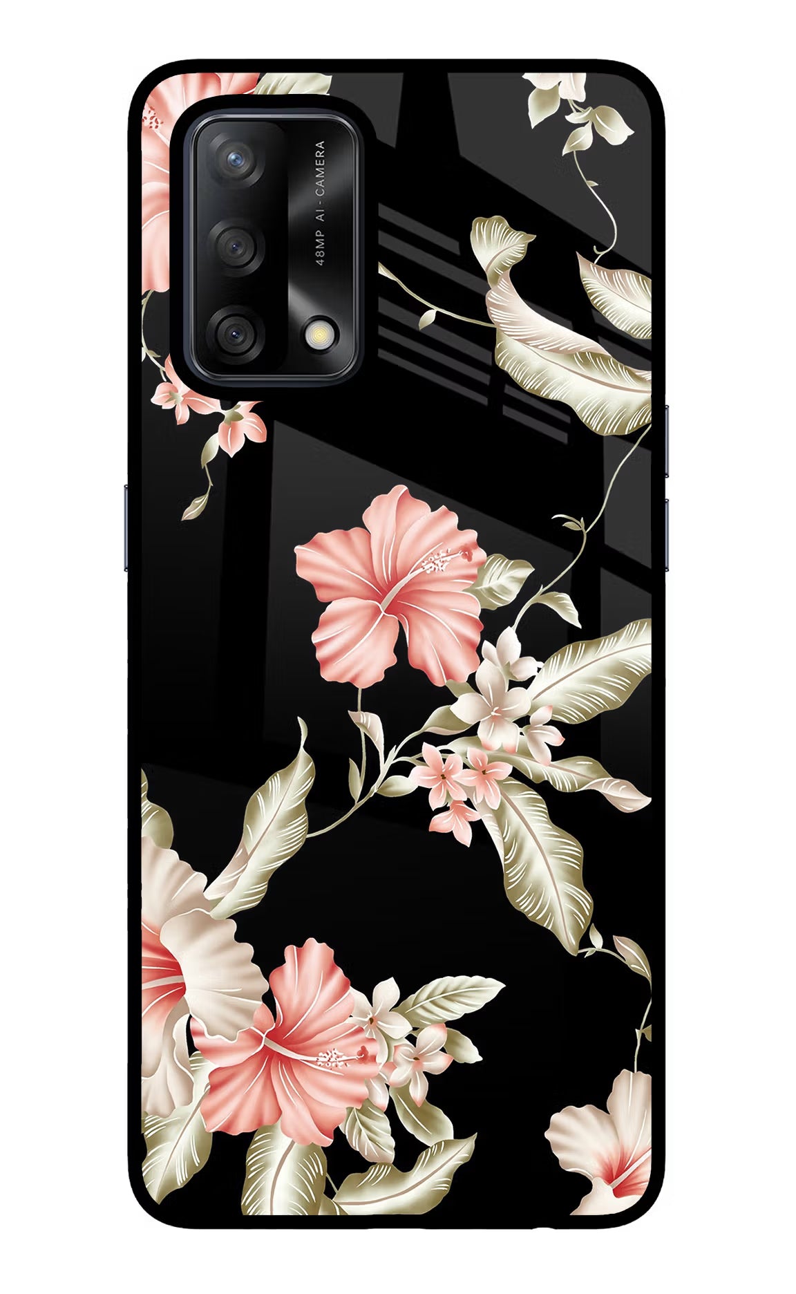 Flowers Oppo F19/F19s Glass Case Back Cover by Casekaro