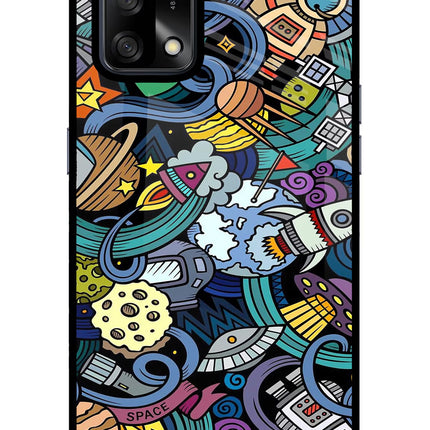Space Abstract Oppo F19/F19s Glass Case Back Cover by Casekaro