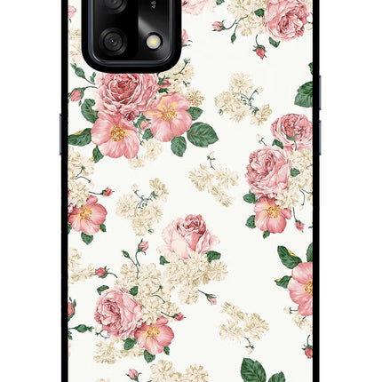 Flowers Oppo F19/F19s Glass Case Back Cover by Casekaro