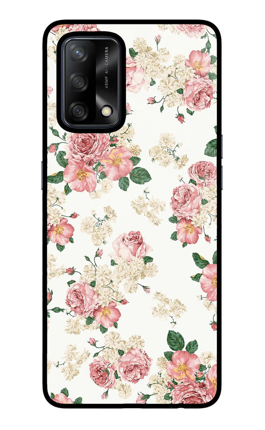 Flowers Oppo F19/F19s Glass Case