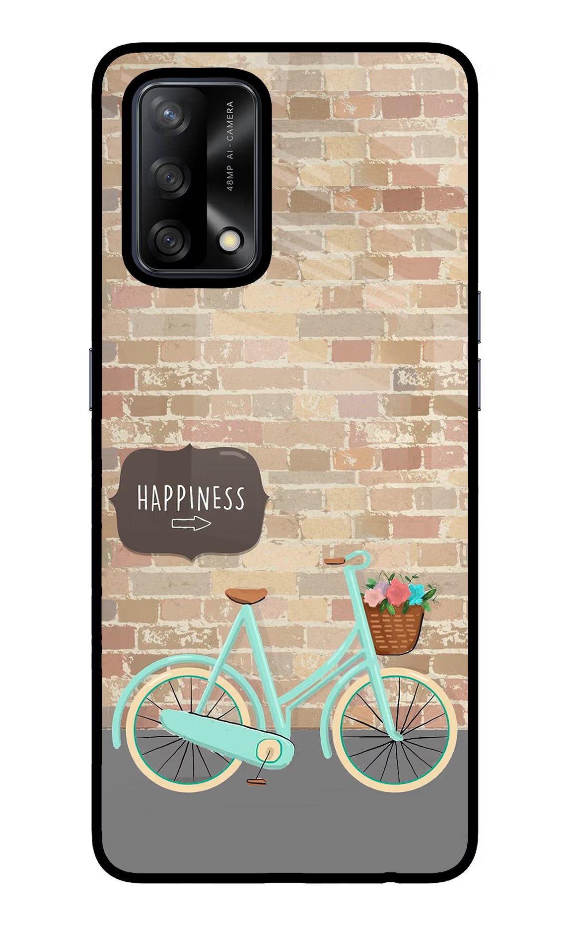 Happiness Artwork Oppo F19/F19s Glass Case Back Cover by Casekaro