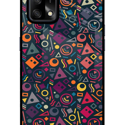 Geometric Abstract Oppo F19/F19s Glass Case Back Cover by Casekaro