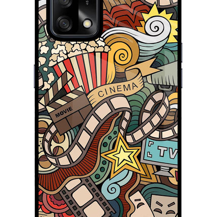 Cinema Abstract Oppo F19/F19s Glass Case Back Cover by Casekaro