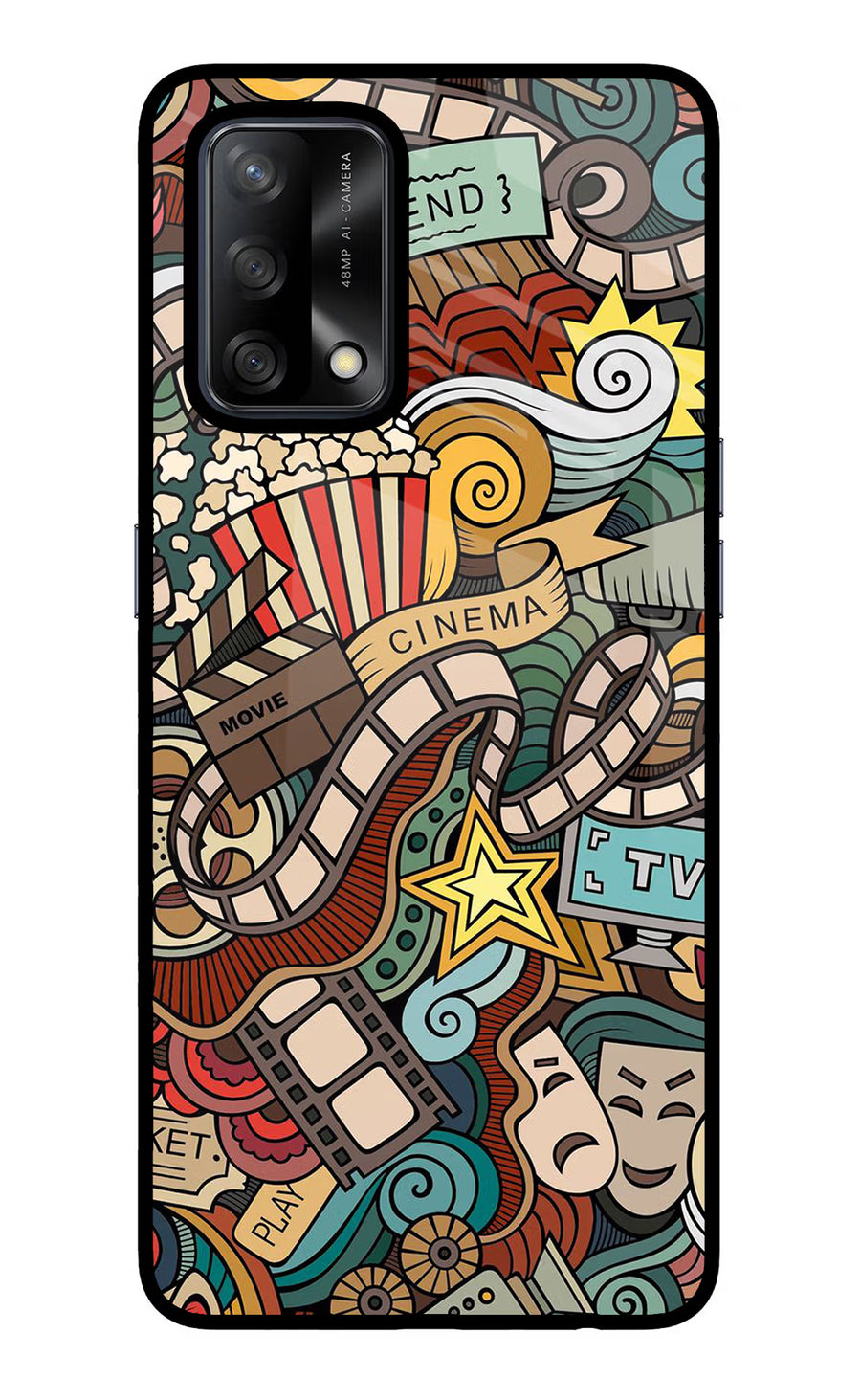 Cinema Abstract Oppo F19/F19s Back Cover, Glass case