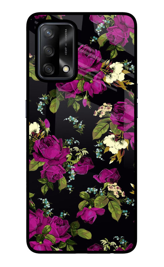Flowers Oppo F19/F19s Glass Case