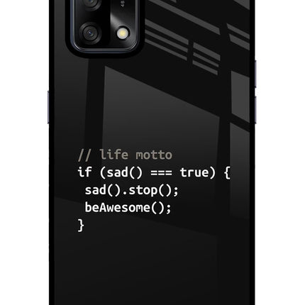 Life Motto Code Oppo F19/F19s Glass Case Back Cover by Casekaro