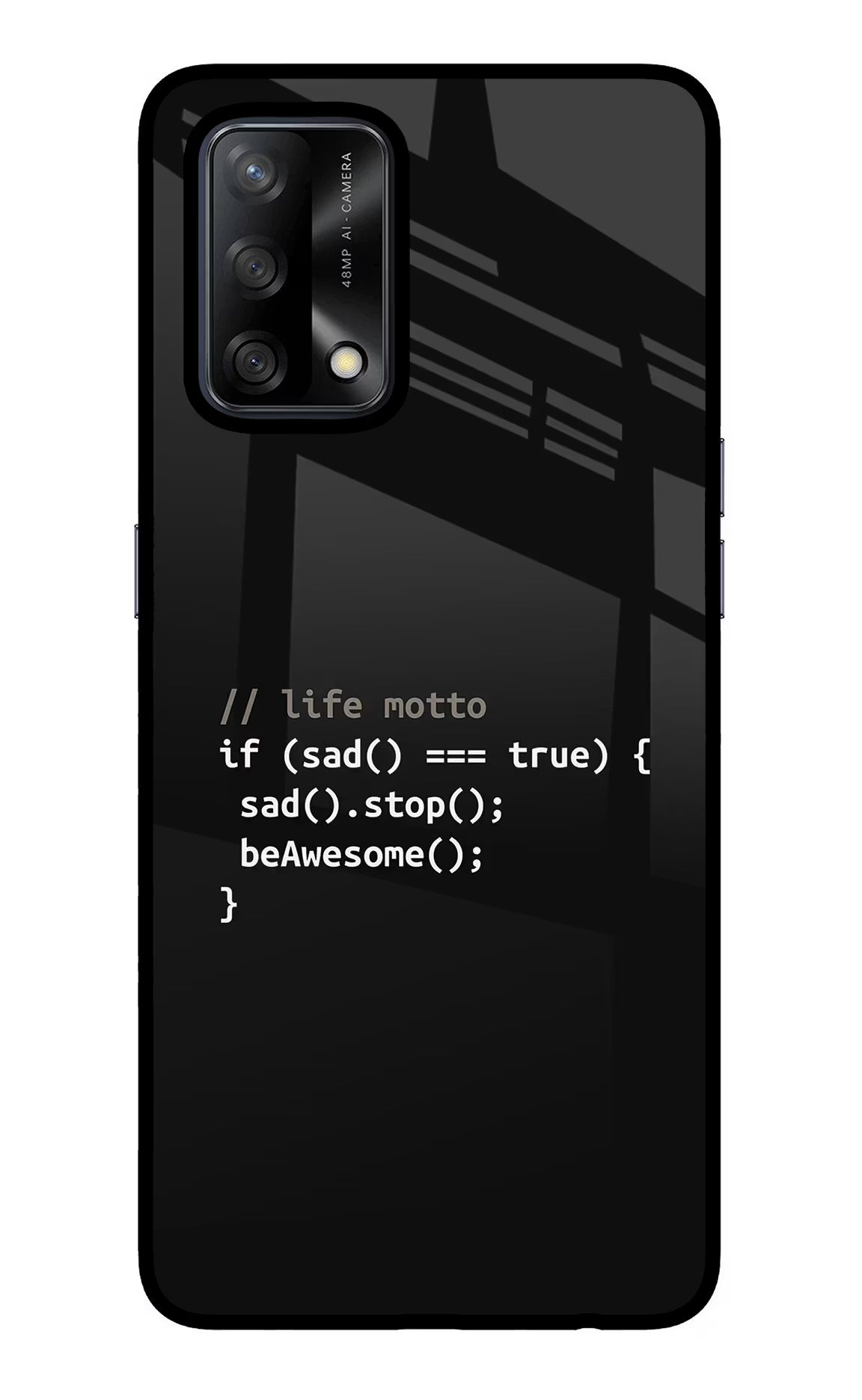 Life Motto Code Oppo F19/F19s Glass Case Back Cover by Casekaro