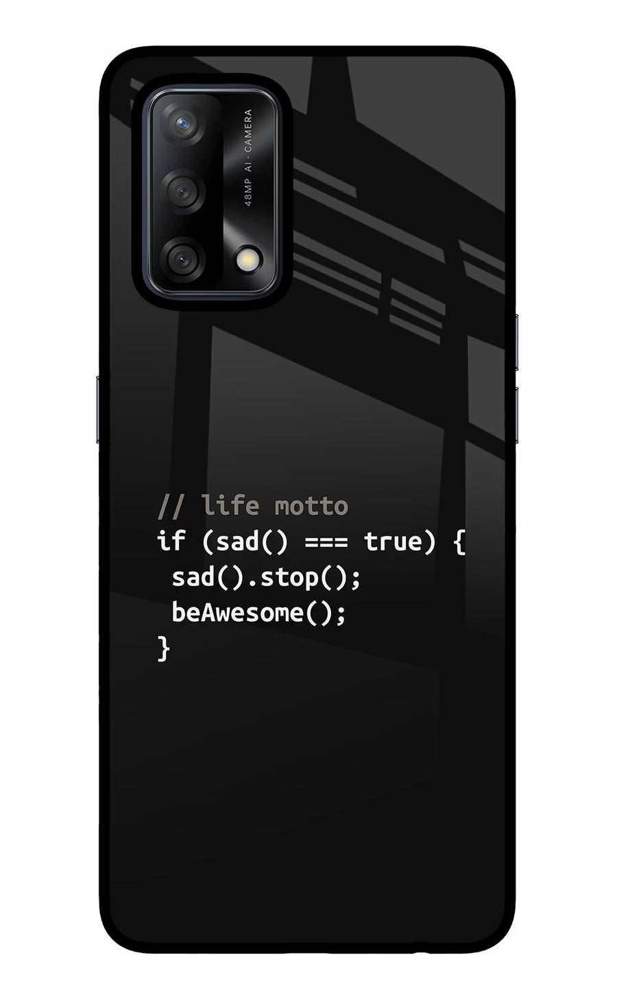 Life Motto Code Oppo F19/F19s Back Cover, Glass case