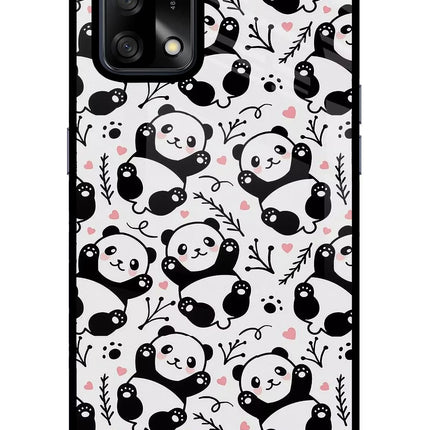 Cute Panda Oppo F19/F19s Glass Case Back Cover by Casekaro
