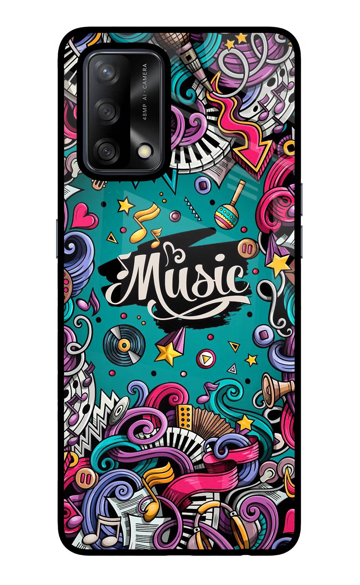 Music Graffiti Oppo F19/F19s Glass Case