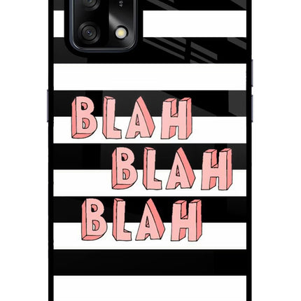 Blah Blah Blah Oppo F19/F19s Glass Case Back Cover by Casekaro