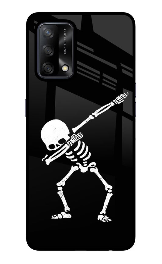 Dabbing Skeleton Art Oppo F19/F19s Glass Case