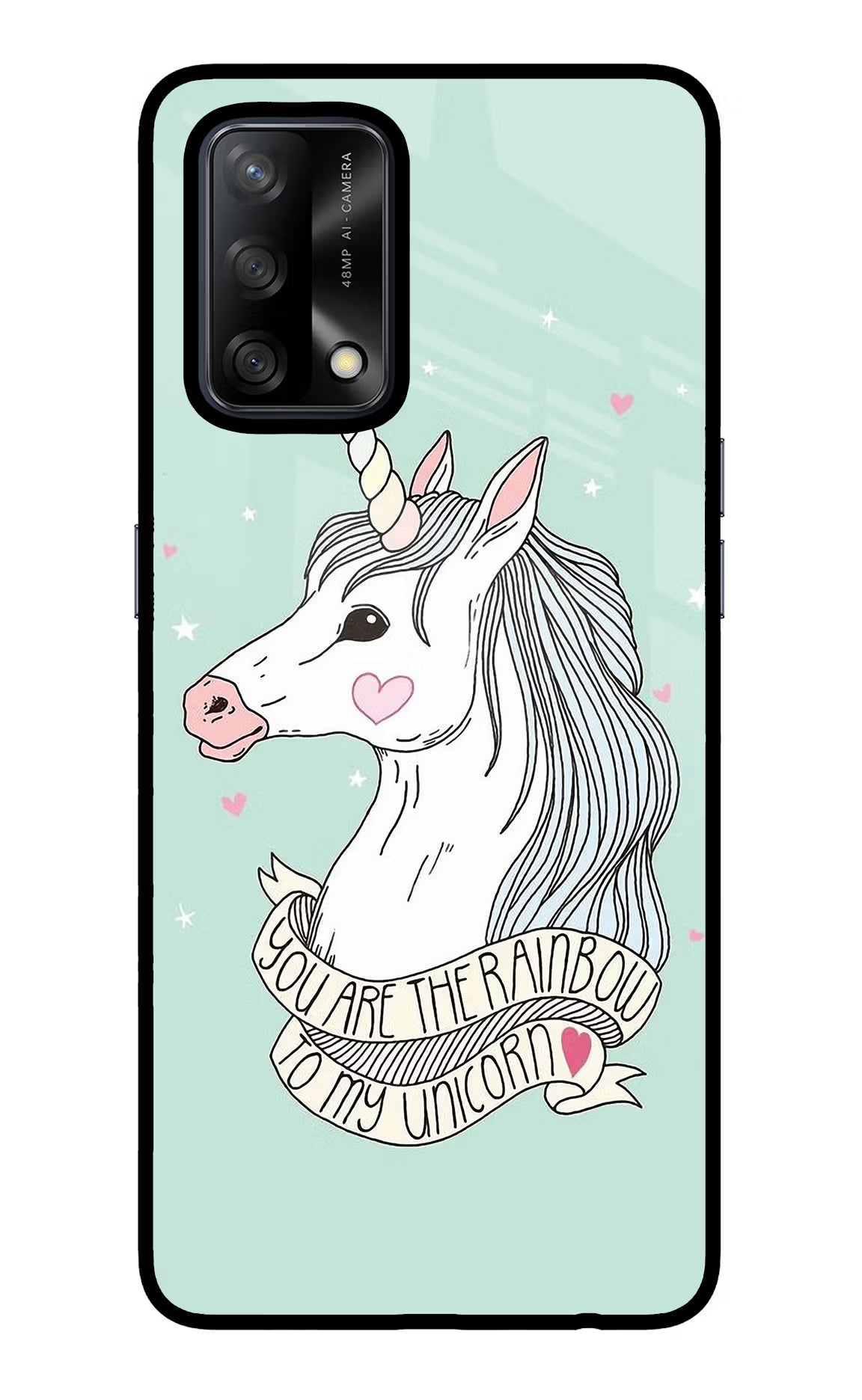 Unicorn Wallpaper Oppo F19/F19s Glass Case Back Cover by Casekaro
