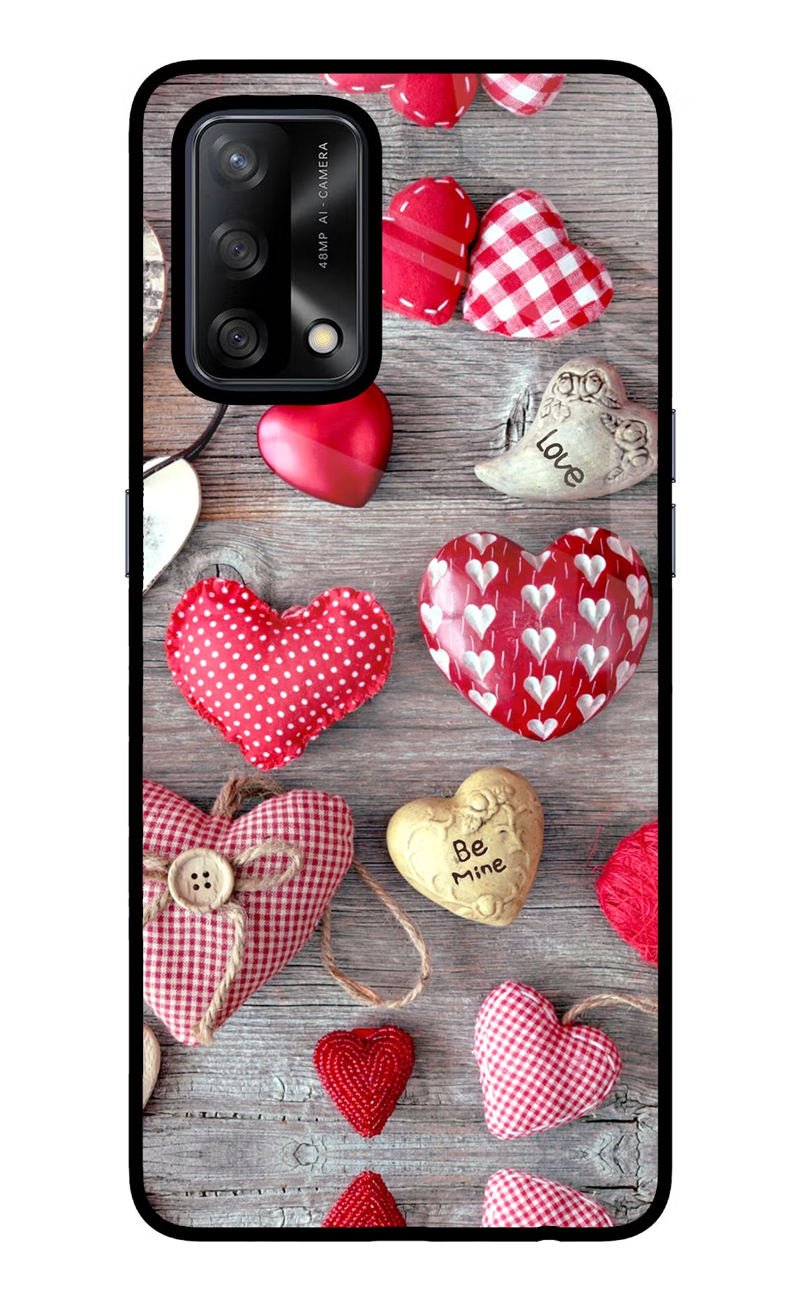 Love Wallpaper Oppo F19/F19s Glass Case Back Cover by Casekaro
