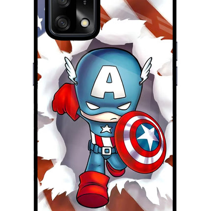 Captain America Oppo F19/F19s Glass Case Back Cover by Casekaro