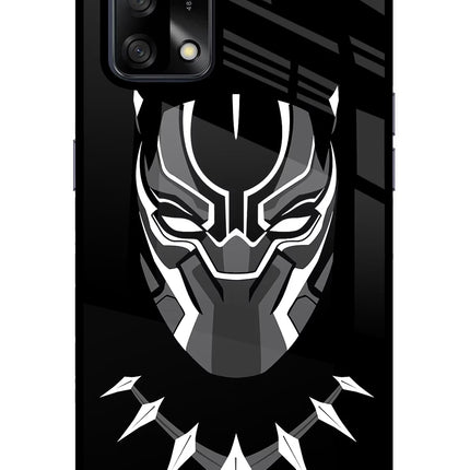 Black Panther Oppo F19/F19s Glass Case Back Cover by Casekaro