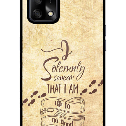 I Solemnly swear that i up to no good Oppo F19/F19s Glass Case Back Cover by Casekaro