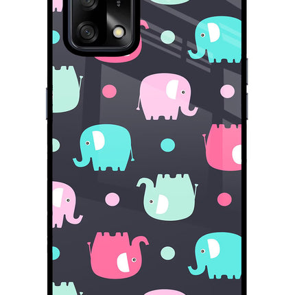 Elephants Oppo F19/F19s Glass Case Back Cover by Casekaro