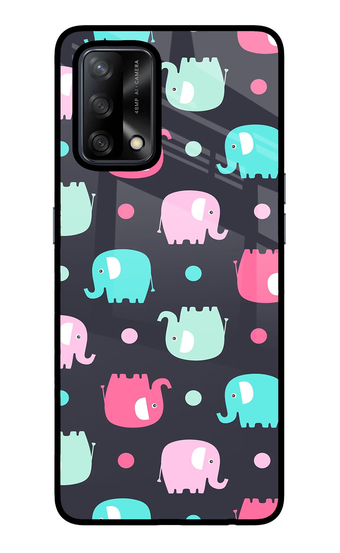Elephants Oppo F19/F19s Glass Case Back Cover by Casekaro