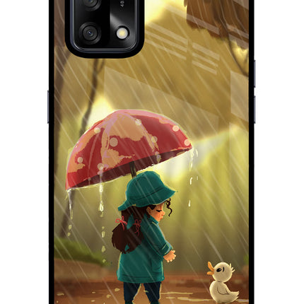 Rainy Day Oppo F19/F19s Glass Case Back Cover by Casekaro
