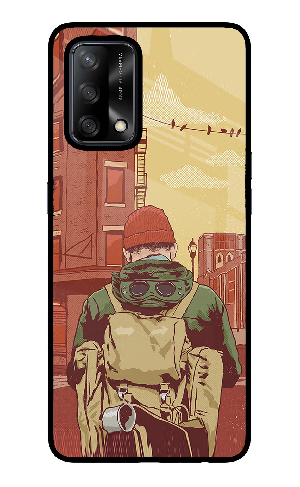 Adventurous Oppo F19/F19s Glass Case Back Cover by Casekaro