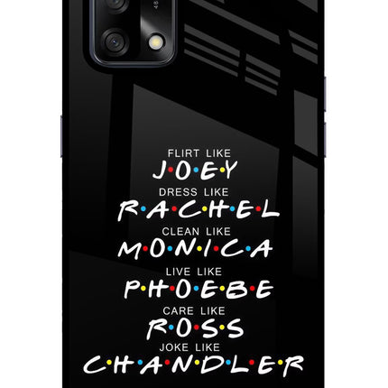 FRIENDS Character Oppo F19/F19s Glass Case Back Cover by Casekaro