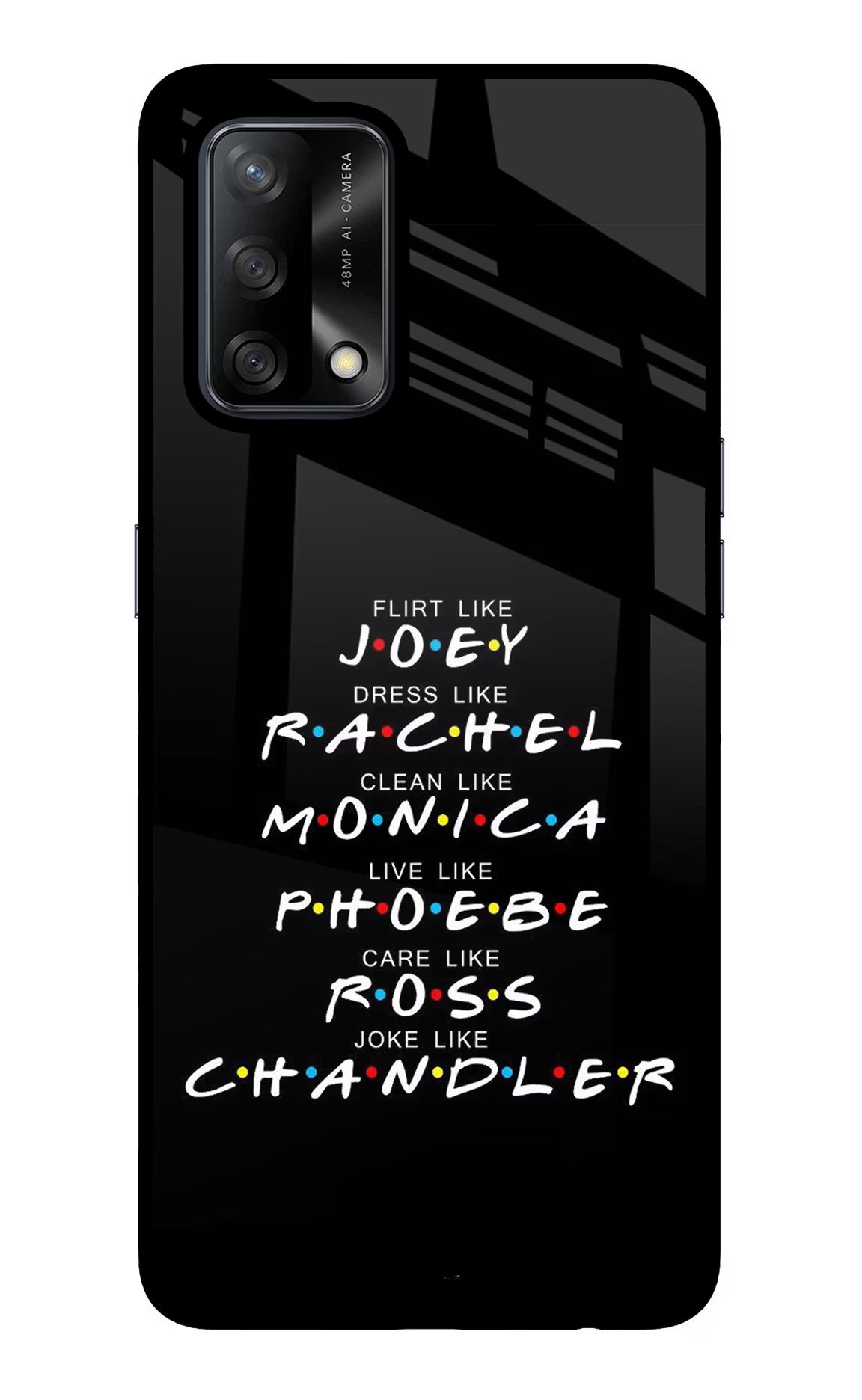 FRIENDS Character Oppo F19/F19s Glass Case Back Cover by Casekaro