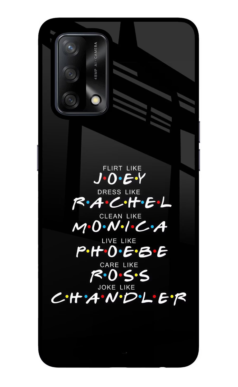 FRIENDS Character Oppo F19/F19s Back Cover, Glass case