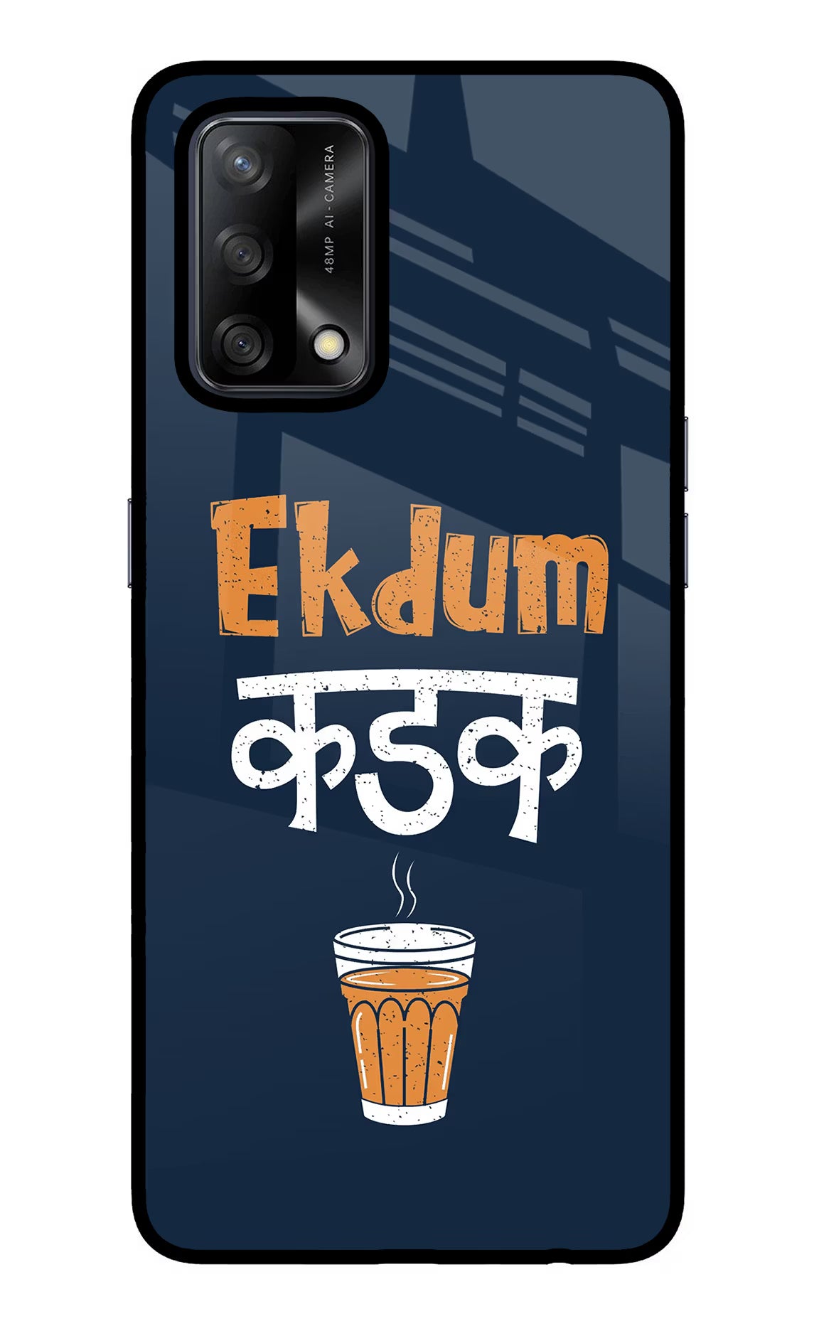 Ekdum Kadak Chai Oppo F19/F19s Glass Case Back Cover by Casekaro