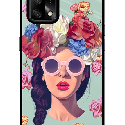 Pretty Girl Oppo F19/F19s Glass Case Back Cover by Casekaro