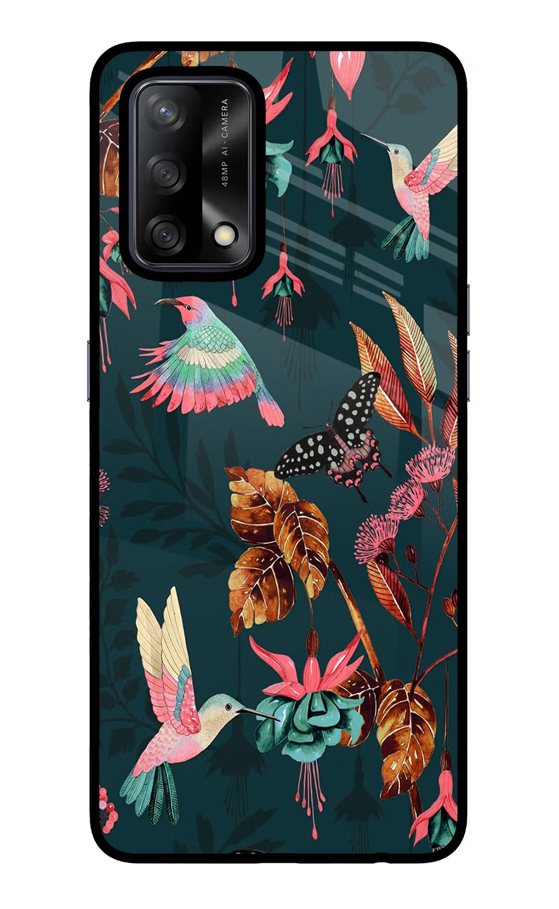 Birds Oppo F19/F19s Glass Case Back Cover by Casekaro