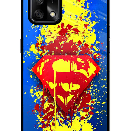 Superman logo Oppo F19/F19s Glass Case Back Cover by Casekaro