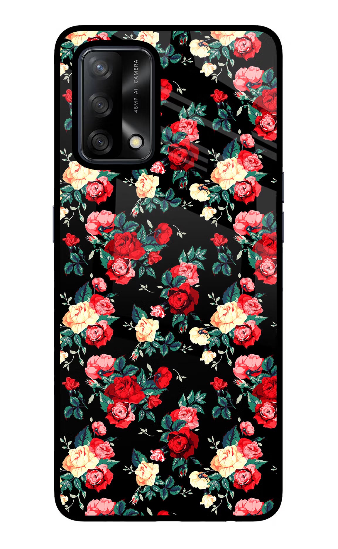 Rose Pattern Oppo F19/F19s Glass Case