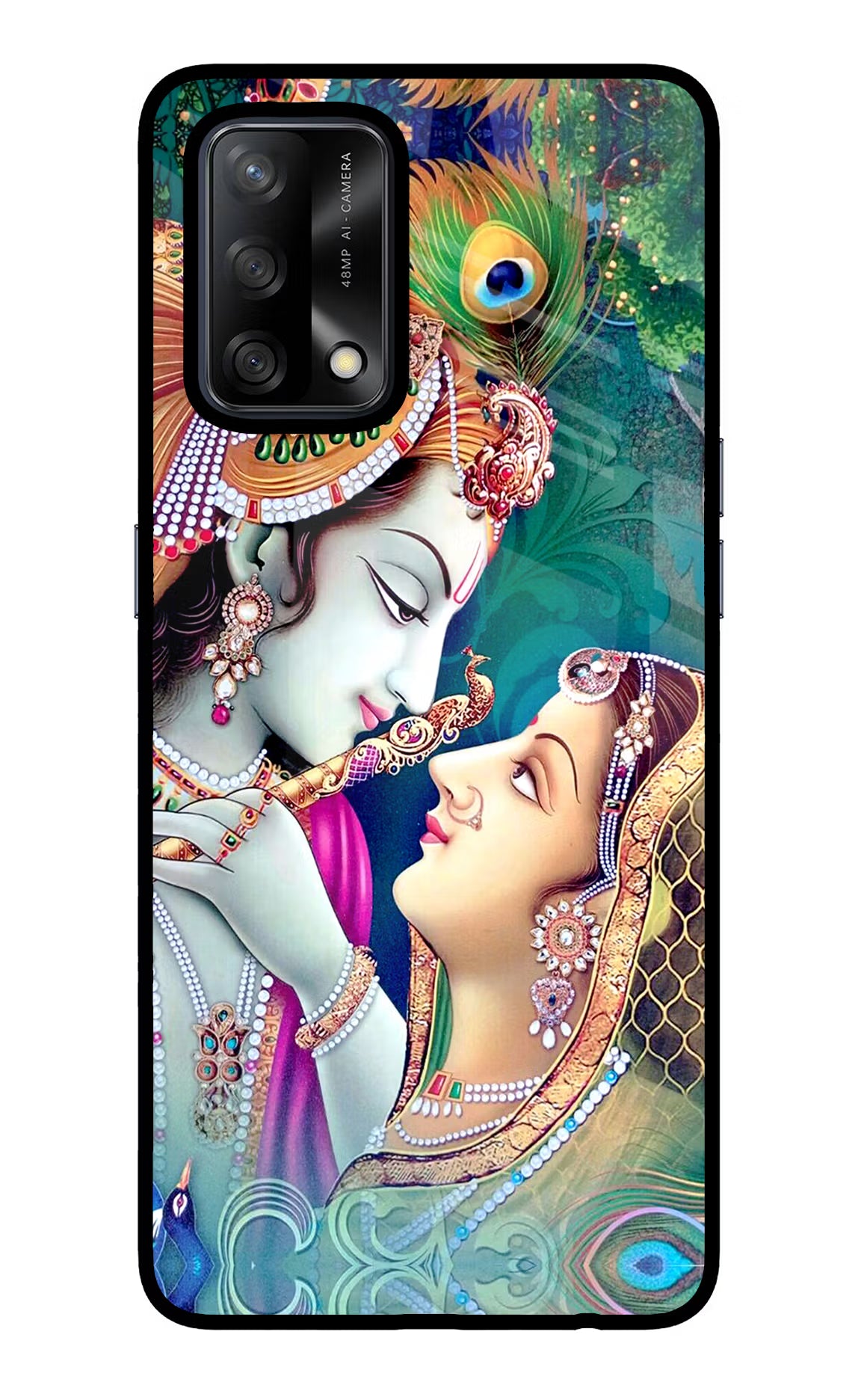 Lord Radha Krishna Oppo F19/F19s Glass Case Back Cover by Casekaro