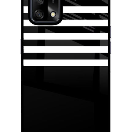 Black and White Print Oppo F19/F19s Glass Case Back Cover by Casekaro