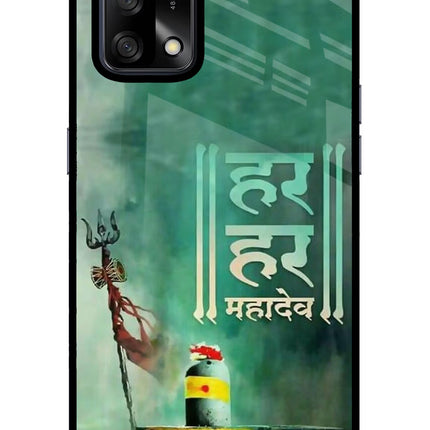 Har Har Mahadev Shivling Oppo F19/F19s Glass Case Back Cover by Casekaro
