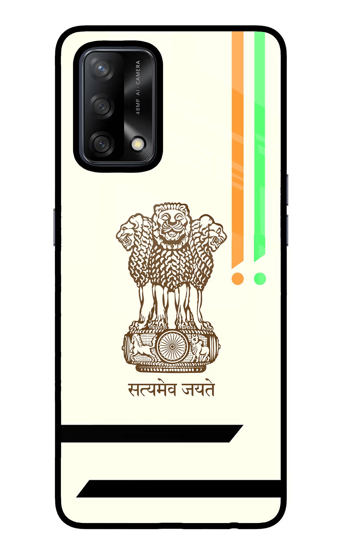 Satyamev Jayate Brown Logo Oppo F19/F19s Glass Case