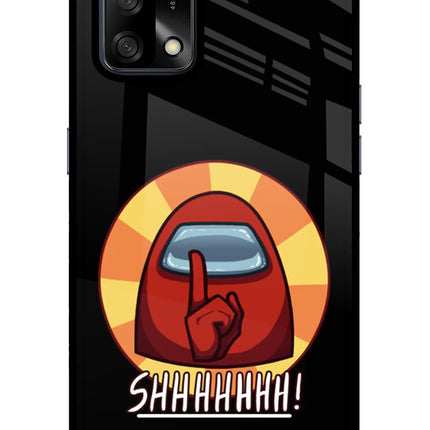 Among Us Shhh! Oppo F19/F19s Glass Case Back Cover by Casekaro