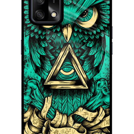 Green Owl Oppo F19/F19s Glass Case Back Cover by Casekaro