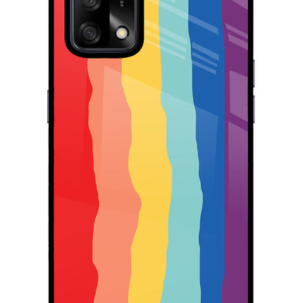 Rainbow Oppo F19/F19s Glass Case Back Cover by Casekaro