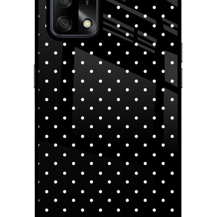 White Dots Oppo F19/F19s Glass Case Back Cover by Casekaro