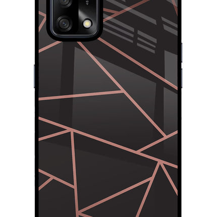 Geometric Pattern Oppo F19/F19s Glass Case Back Cover by Casekaro