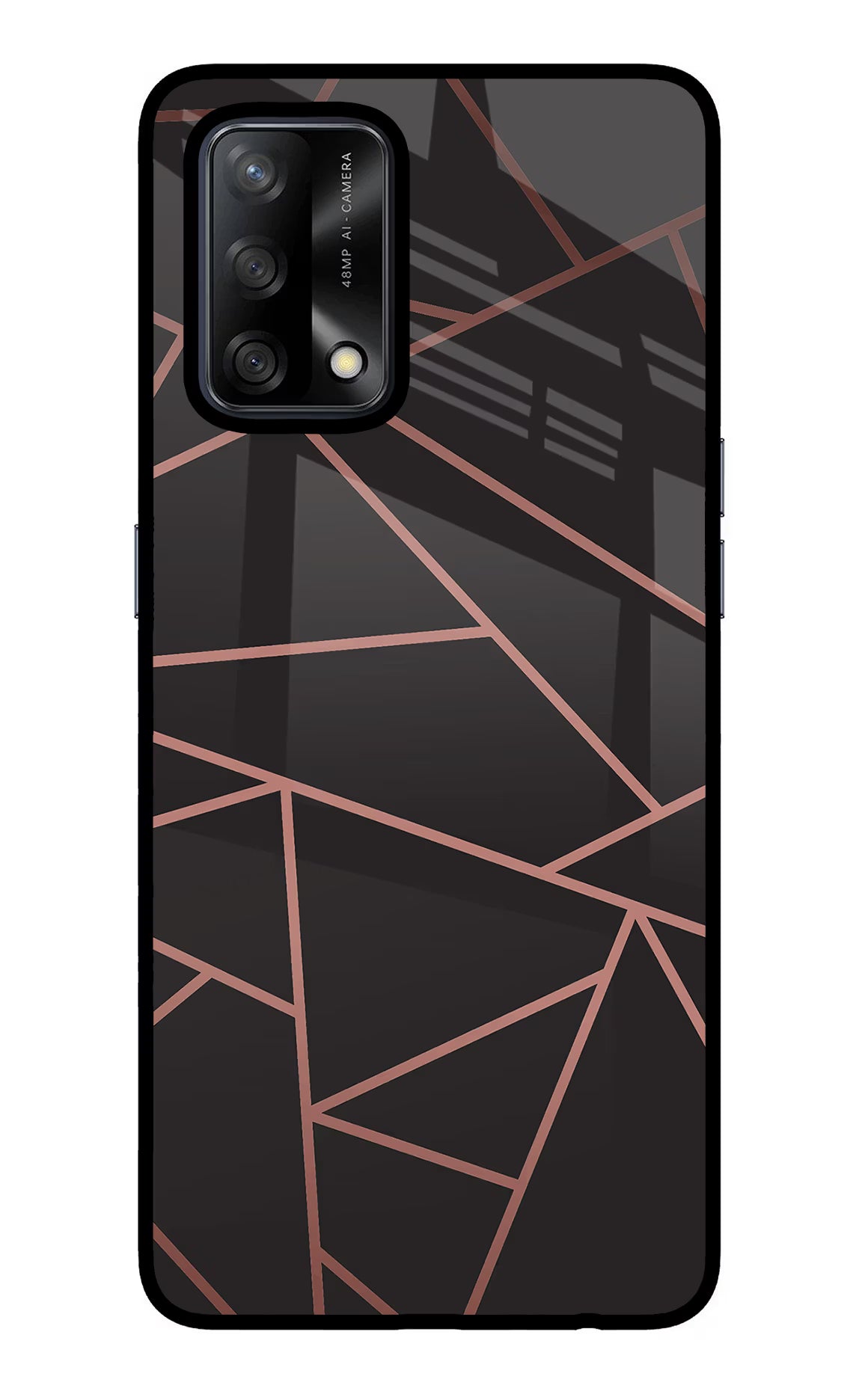 Geometric Pattern Oppo F19/F19s Glass Case Back Cover by Casekaro